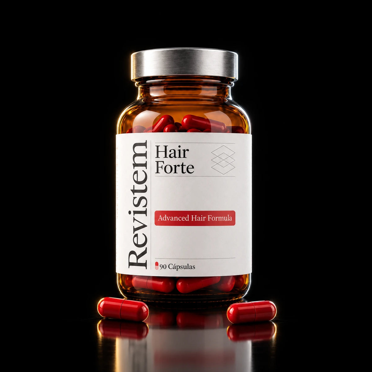 Revistem Hair Forte sobre fondo negro