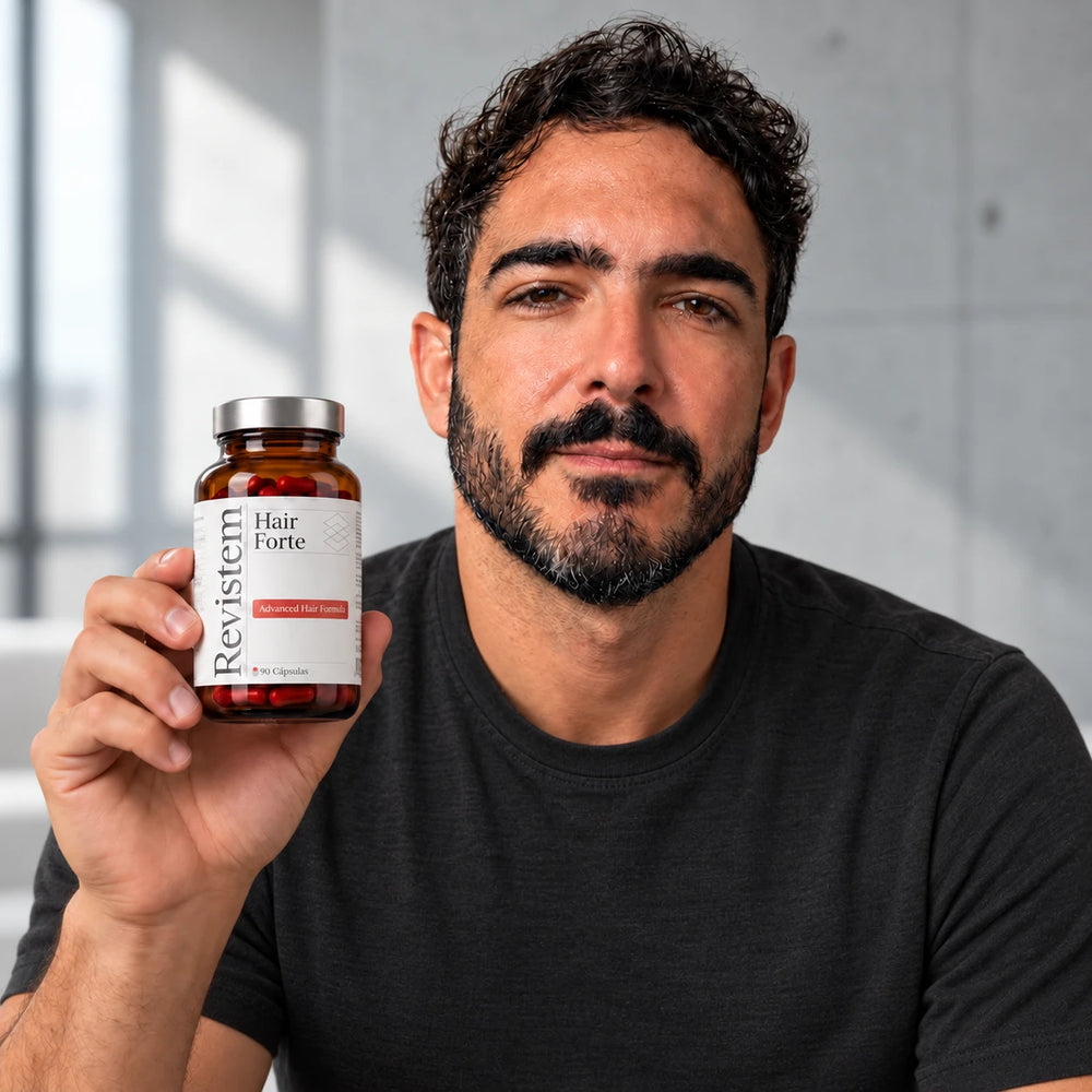 Borja Álvarez con Revistem Hair Forte