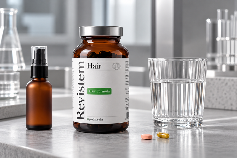 Revistem Hair en un laboratorio junto a otros tratamientos capilares